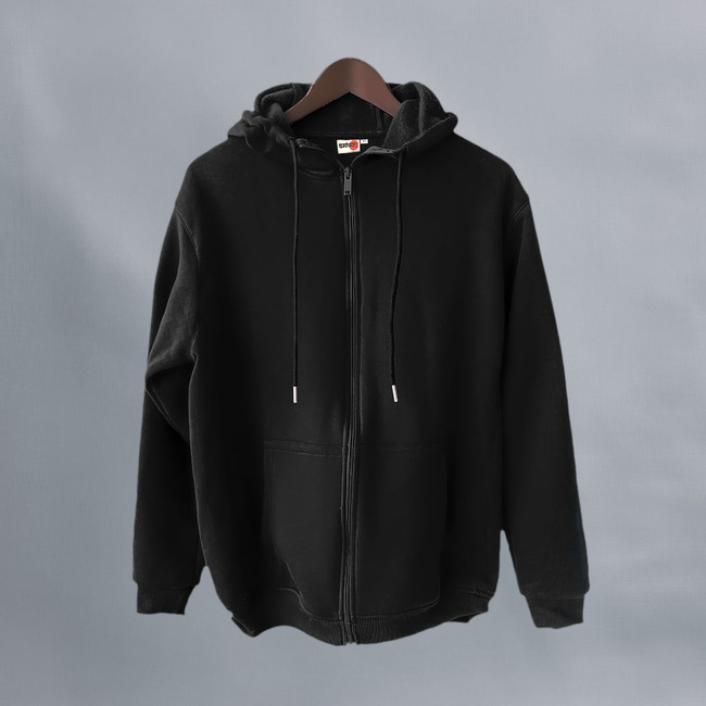 winter-jacket-solid-black-with-hood-front