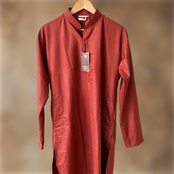 jaipuri-tilak-long- kurta-red-front